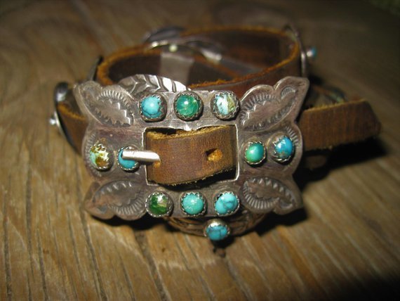 Old Stone Leather Concho Bracelet