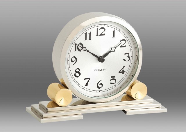 Mayfair Clock in Brass & Nickel