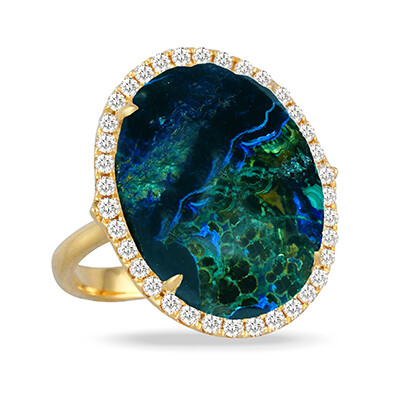 Azurite/Malachite Oval