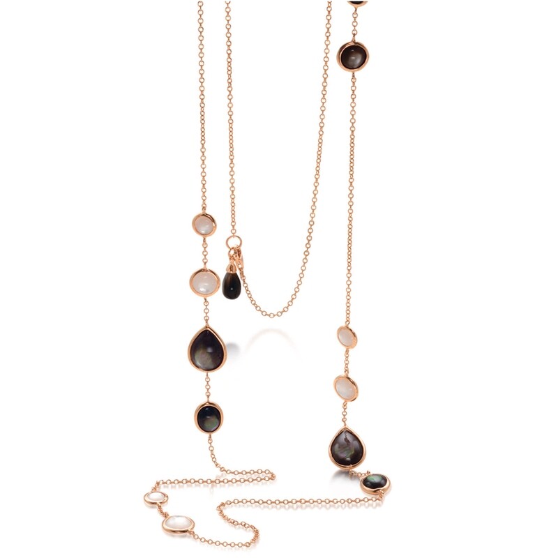 36 inch black and white mother of pearl necklace