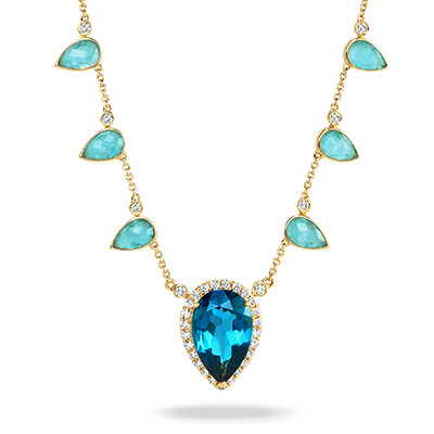 Blue Topaz and Amazonite necklace