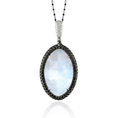 Moonstone with black diamonds Moonstone with black diamonds