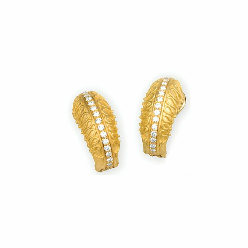 Etruscan Diamond Earrings 18KT Yellow Gold Etruscan Diamond Earrings 18KT Yellow Gold