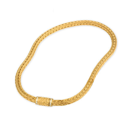 Etruscan Woven Necklace 18KT Yellow Gold