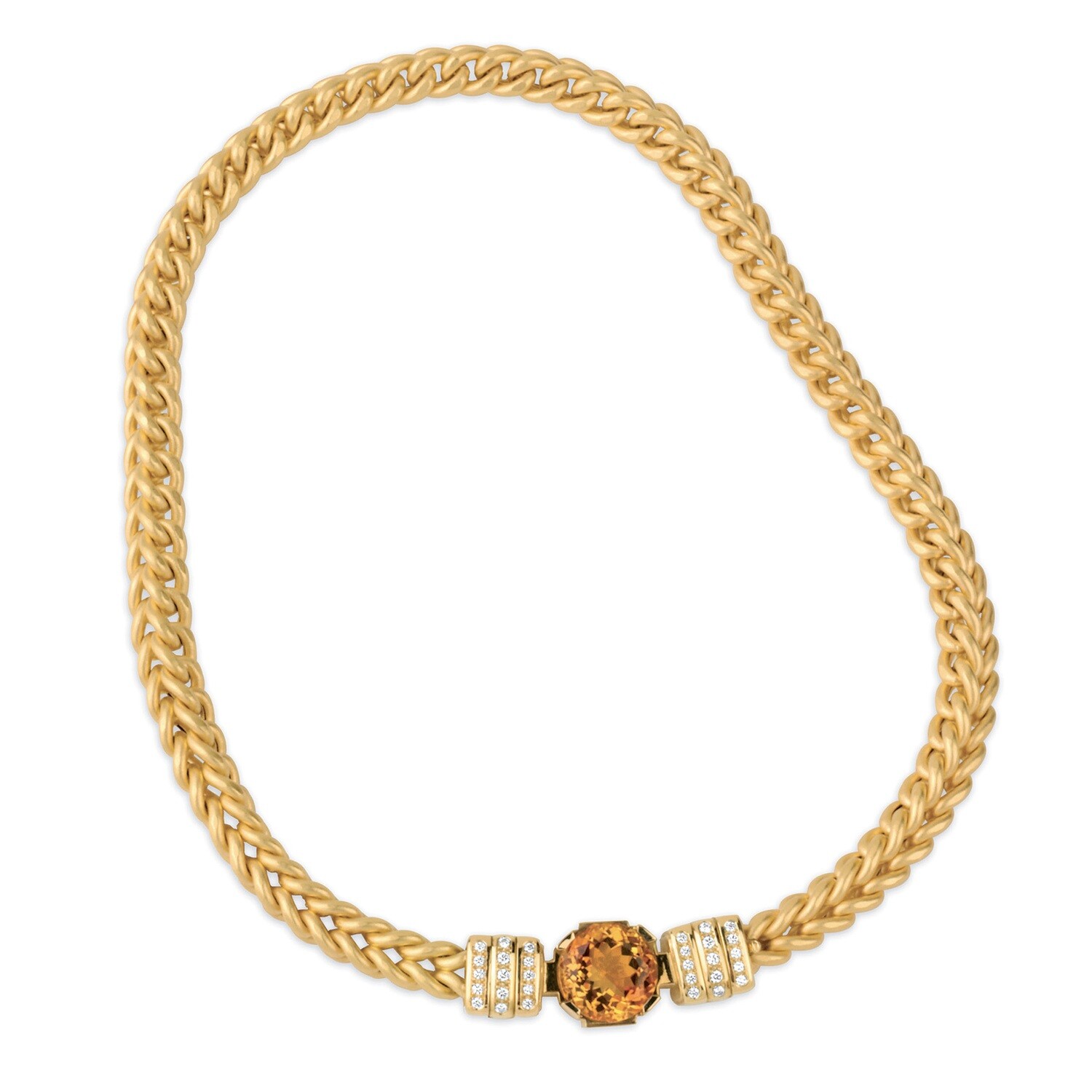 Etruscan Thick Woven Necklace 18KT Yellow Gold