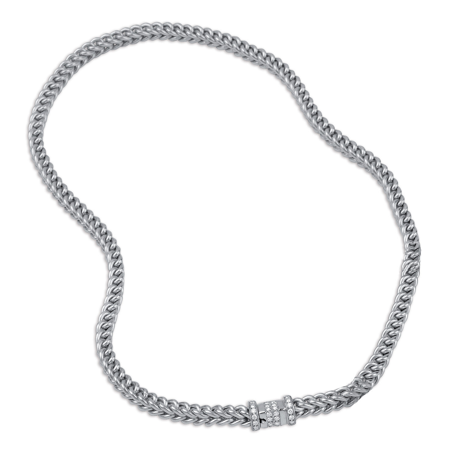 Etruscan Heavy Woven Necklace 18KT White Gold