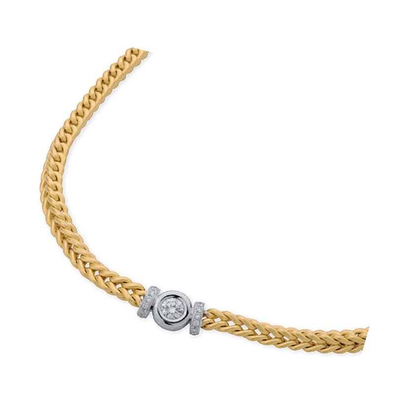 Etruscan Heavy Woven Necklace 18KT Yellow Gold With Diamonds Etruscan Heavy Woven Necklace 18KT Yellow Gold With Diamonds