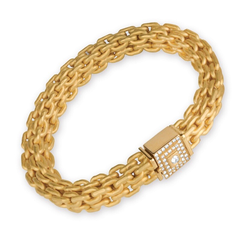 Etruscan Heavy Woven Bracelet 18KT Yellow Gold With Diamonds Etruscan Heavy Woven Bracelet 18KT Yellow Gold With Diamonds