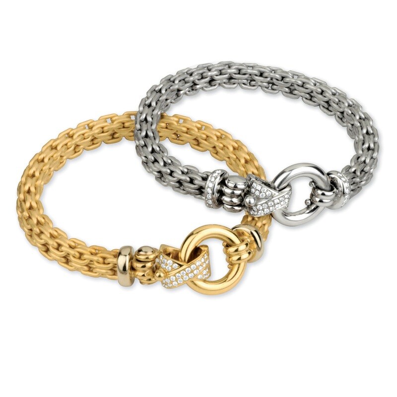 Etruscan Heavy Woven Bracelet 18KT Yellow Gold With Diamonds Etruscan Heavy Woven Bracelet 18KT Yellow Gold With Diamonds