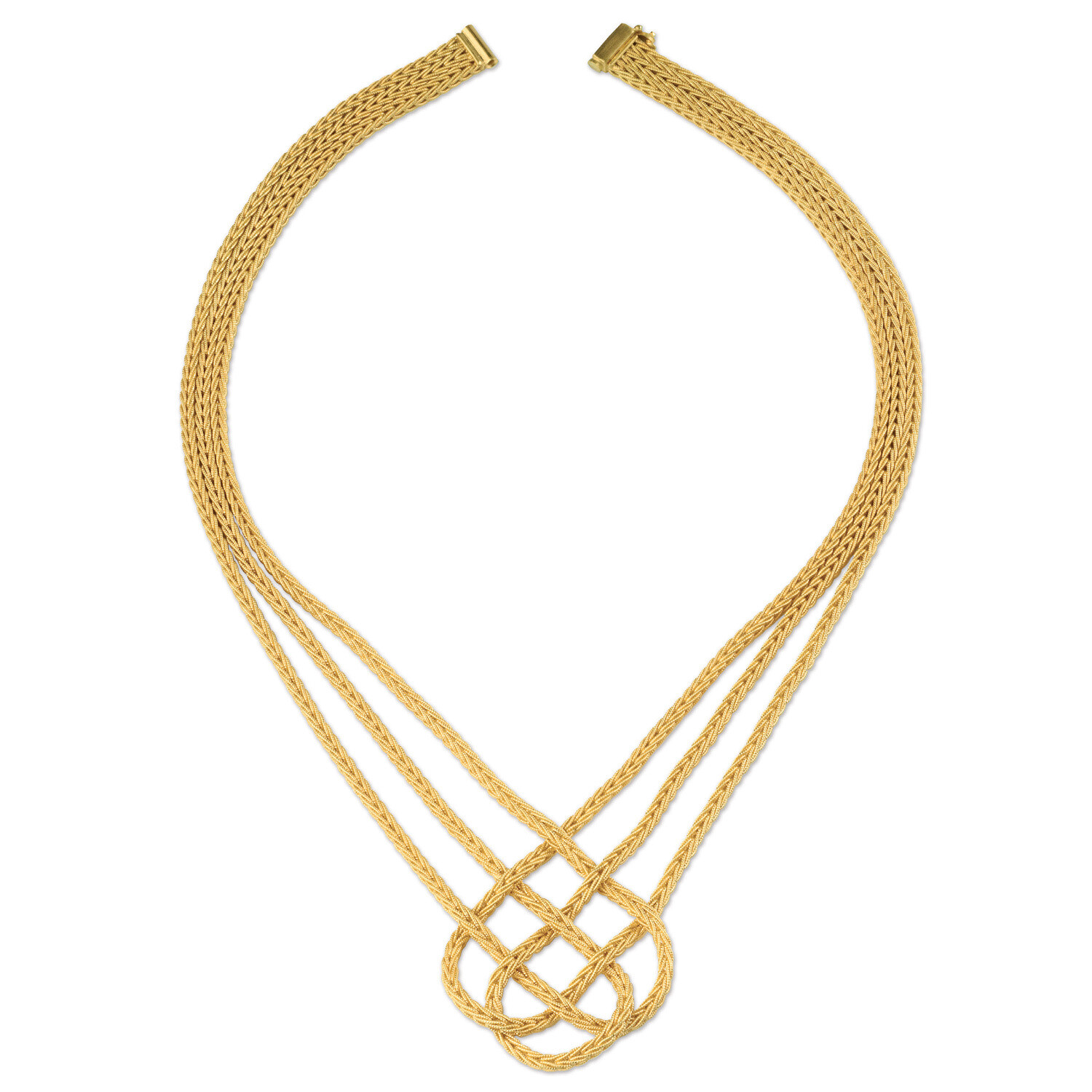 Etruscan Heavy Woven Necklace 18KT Yellow Gold