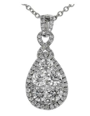 Gregg Ruth 18KT White Gold Pear Shape Diamond Cluster Necklace