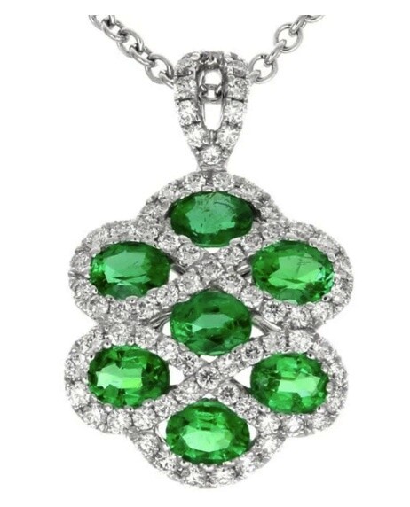 Gregg Ruth 18KT Emerald Diamond Pendant