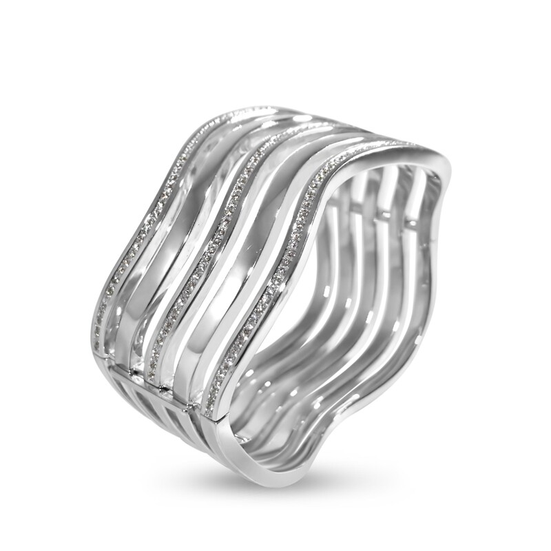 5 Wave Diamond Bangle