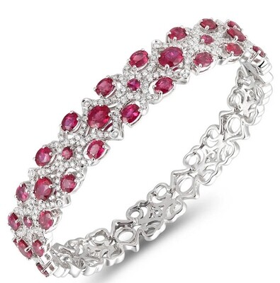 White gold ruby and diamond bracelet