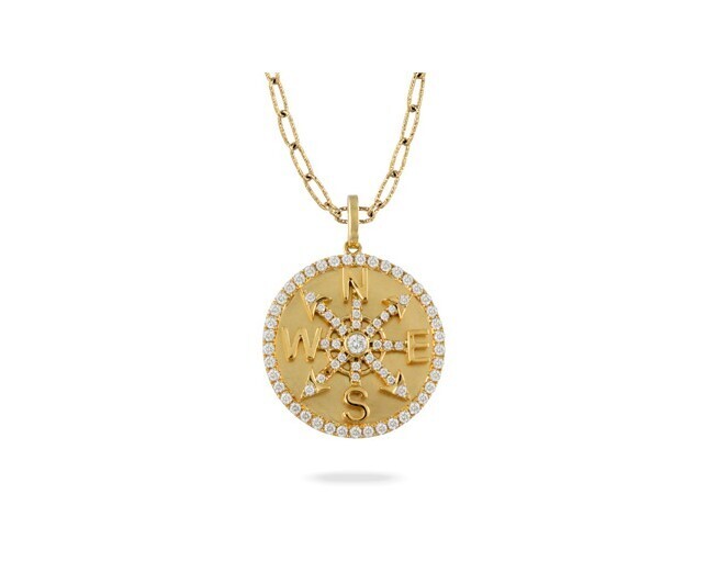 FIBONACCI COMPASS DIAMOND HALO NECKLACE
