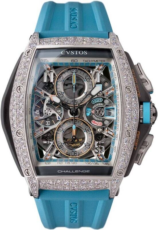 Cvstos Chrono Steel/2 Row Diamonds / Blue