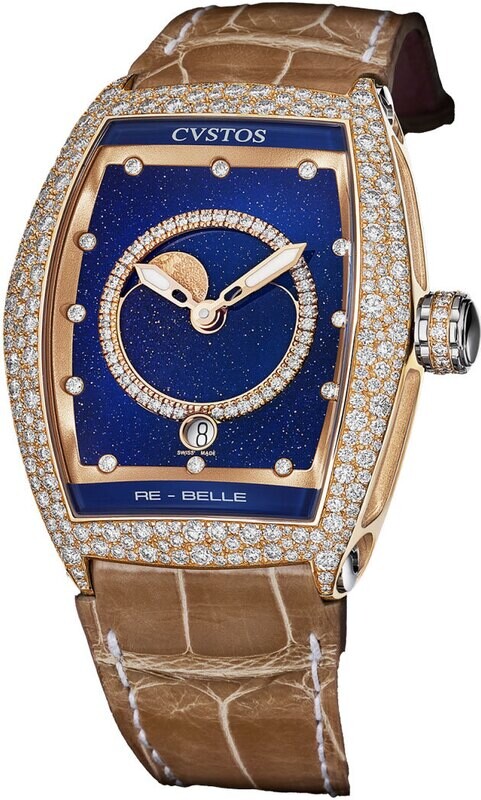 Re-Belle Moon 5N Red Gold / Diamond Snow Setting Blue Aventurine
