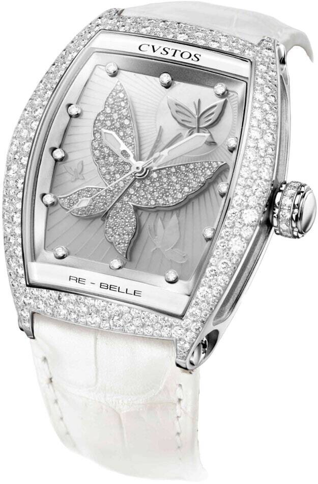 Re-Belle Papillon Steel / Diamond Snow Setting / Diamond Butterfly / White MOP Re-Belle Papillon Steel / Diamond Snow Setting / Diamond Butterfly / White MOP