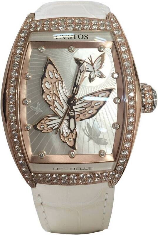Re-Belle Papillon 5N Red Gold / Diamond 1 Row / White Butterfly / White MOP