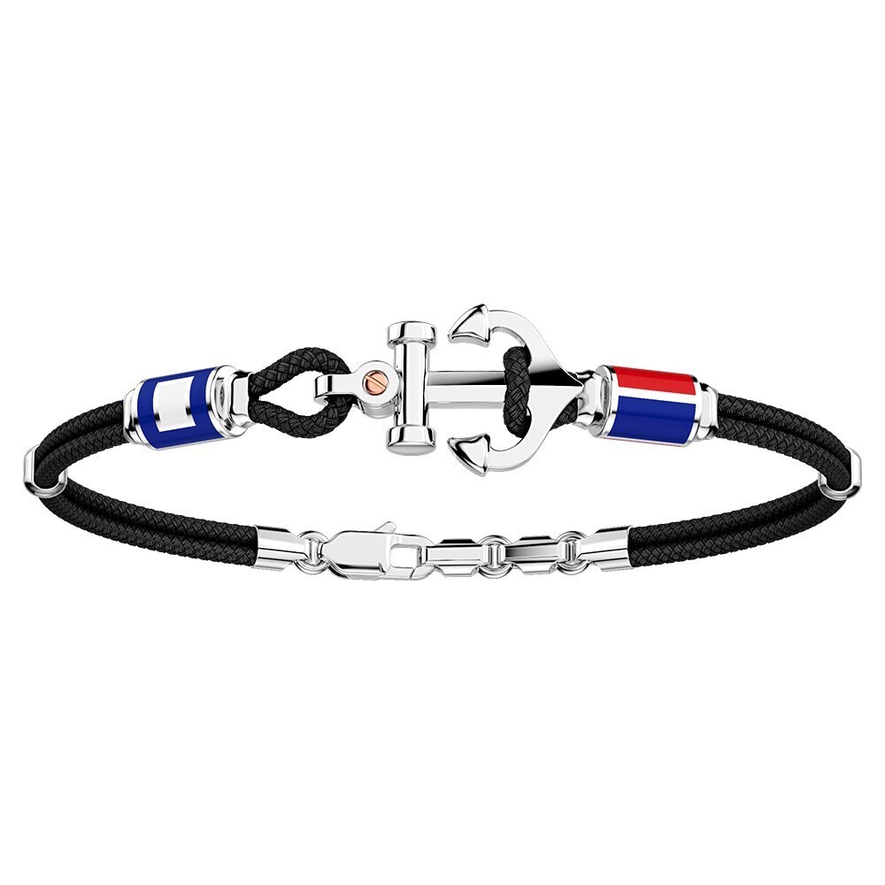 Sterling silver black kevlar anchor bracelet Sterling silver black kevlar anchor bracelet