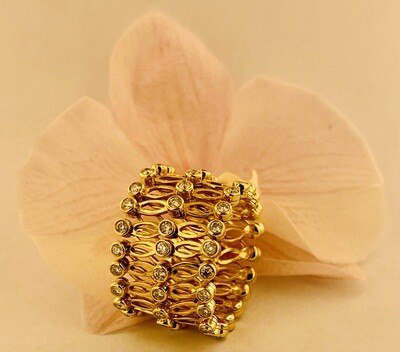 18KT Yellow Gold Transformable Ring & Bracelet
