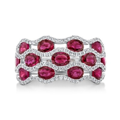 Ruby and Diamond White gold ring