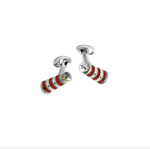 Silver and enamel Light House cufflinks Silver and enamel Light House cufflinks