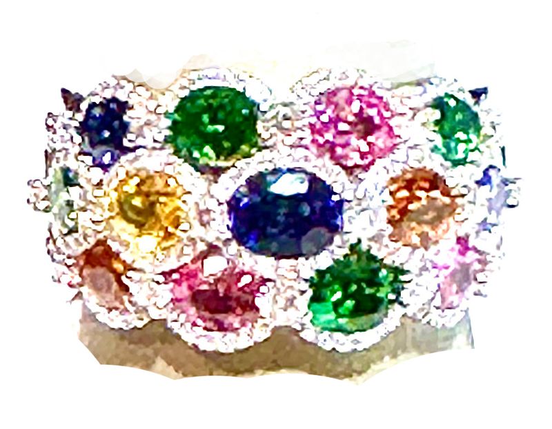 Multi Color Sapphire ring