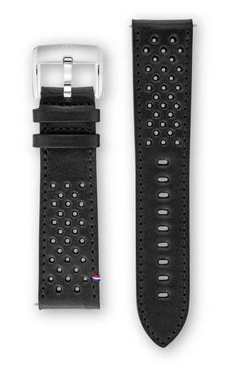 Black leather racing strap