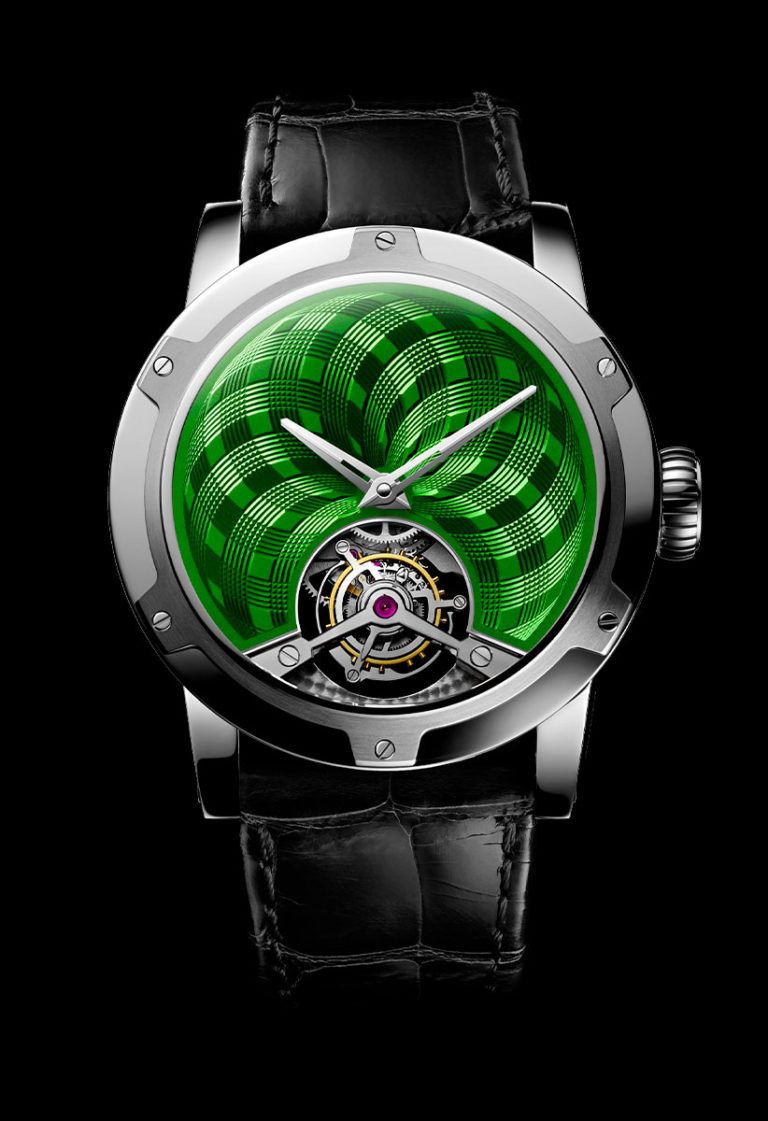 Tourbillion Illusion Dial Emerald Green Magic 8 18K White Gold Unique timepiece Tourbillion Illusion Dial Emerald Green Magic 8 18K White Gold Unique timepiece