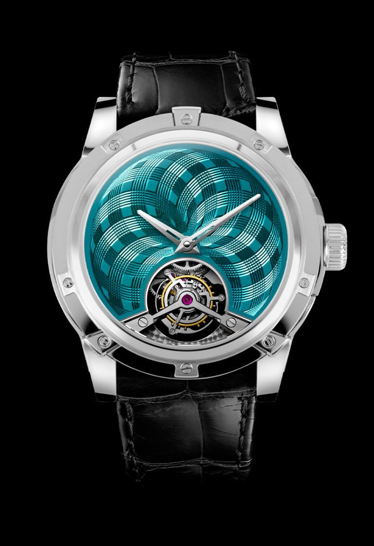 Tourbillion Illusion Dial Duck Green Magic 8 18K White Gold Unique timepiece 47mm Tourbillion Illusion Dial Duck Green Magic 8 18K White Gold Unique timepiece 47mm