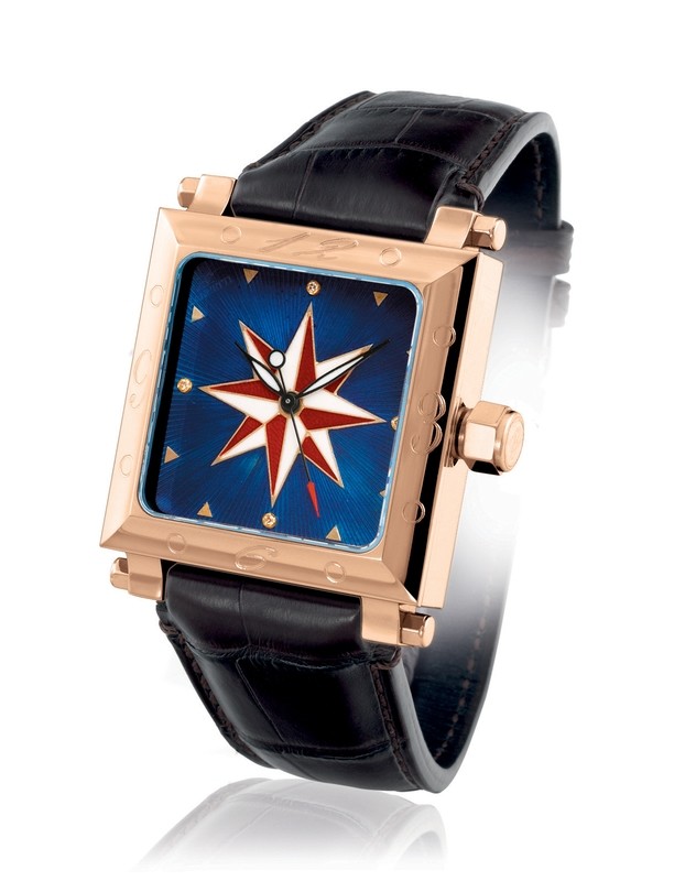 Compass Rose Blue Gold