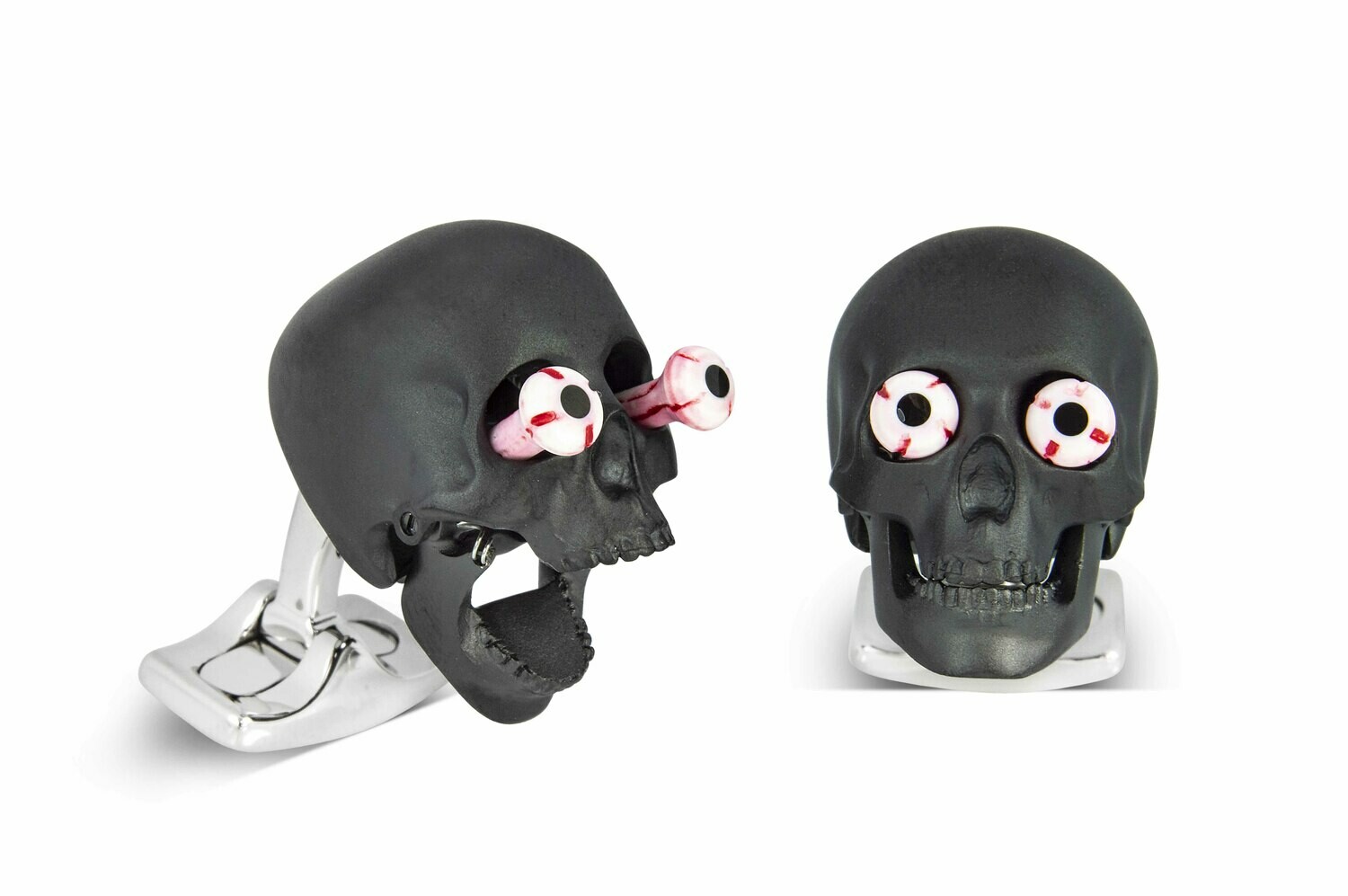 Eye Popping Skull Cufflinks in Matte Black Eye Popping Skull Cufflinks in Matte Black