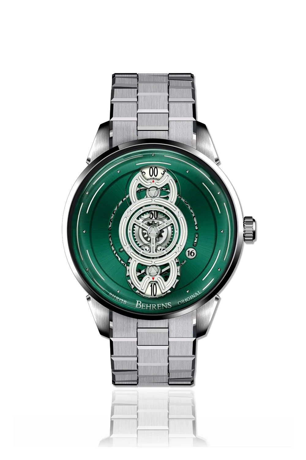 “Space Traveler” Automatic Wristwatch (Green) Bracelet