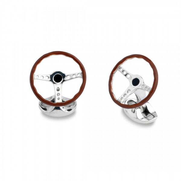 Silver Steering Wheel Cufflinks Silver Steering Wheel Cufflinks