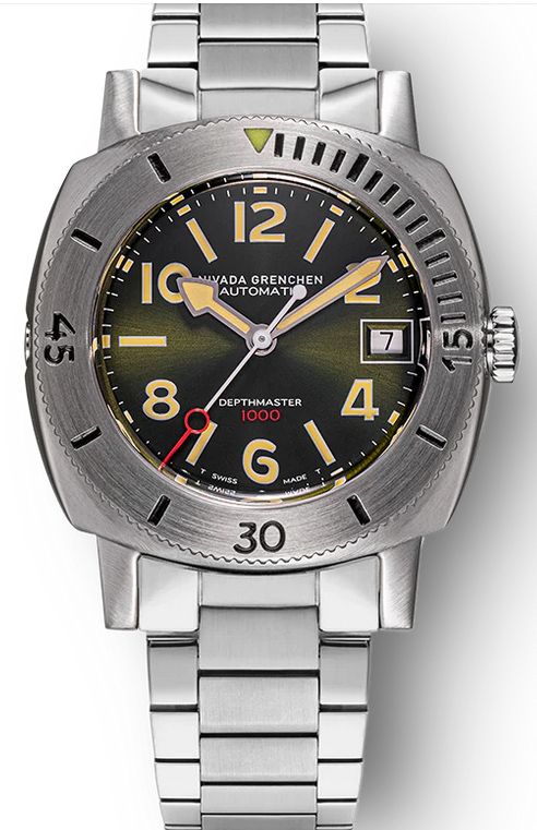 Nivada Grenchen Numerals Date - Depthmaster Green Nivada Grenchen Numerals Date - Depthmaster Green