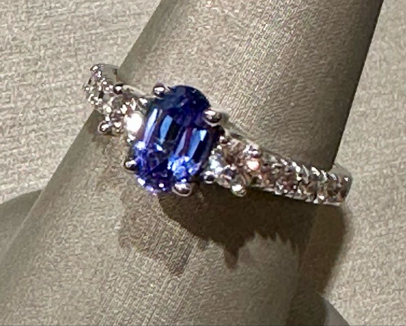 Tanzanite White Gold And Diamond Ring