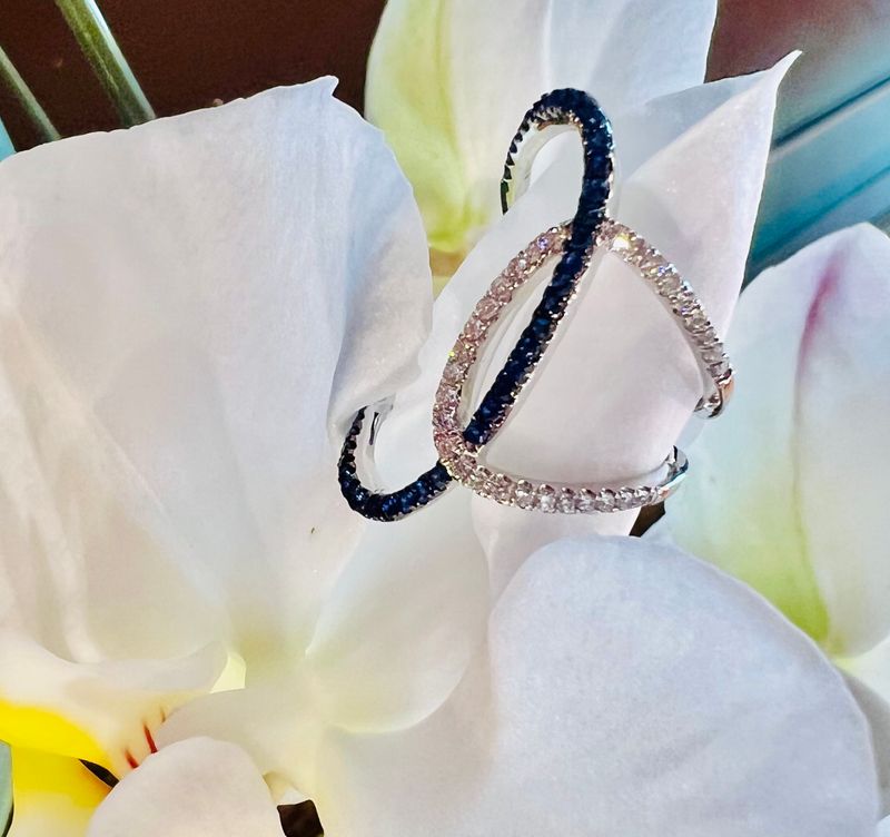 Diamond & Blue Sapphire ring