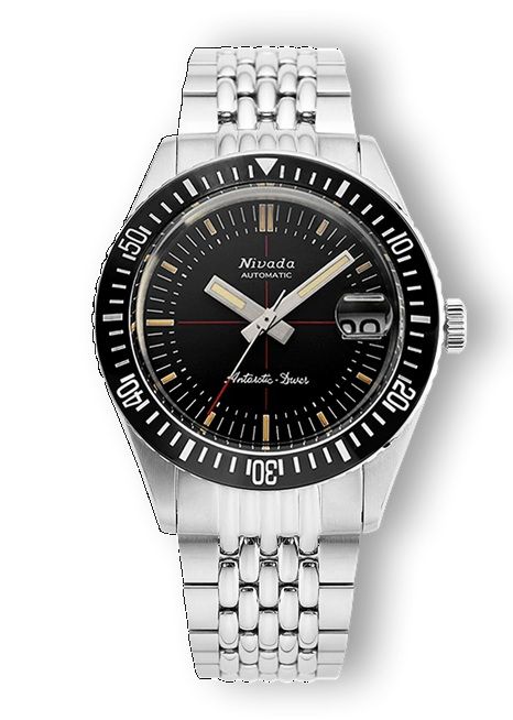 Nivada Grenchen Antarctic Diver With Extra Black Tropical Strap