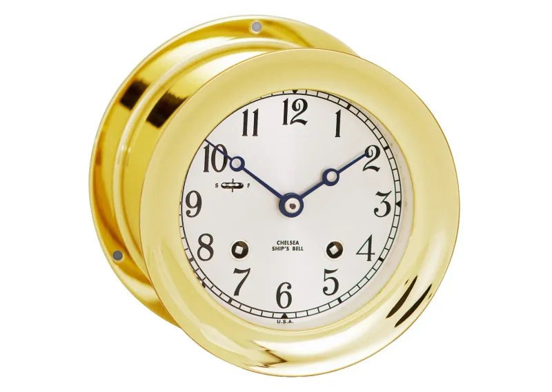 4 1/2" Ship's Bell Clock in Brass