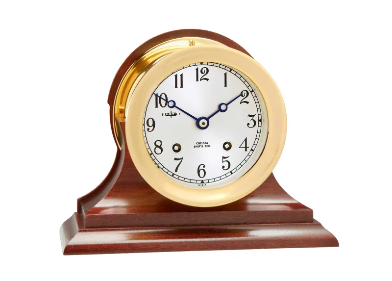 4 1/2" Ship's Bell Clock, Traditional Base