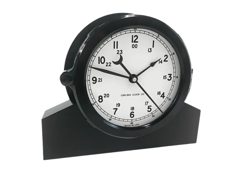 Naval Deck Clock and Base - 8.5" White Dial