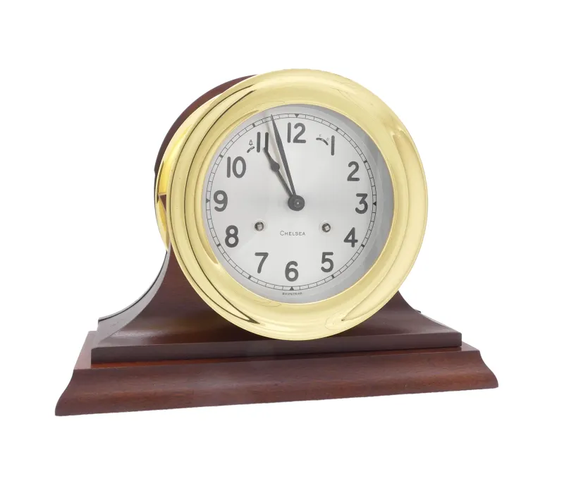 6 6" Shipstrike Clock in Brass on Traditional Base