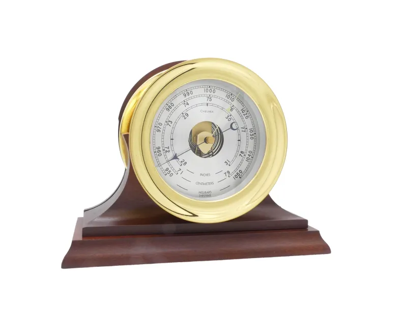 6" Shipstrike Barometer in Brass on Traditional Base