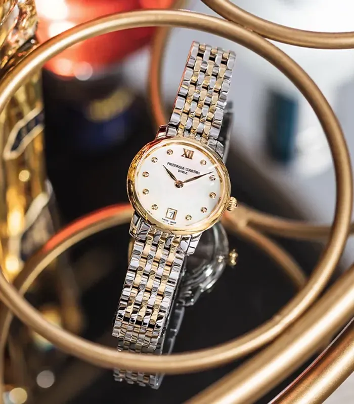 Frederique Constant Classics Slimline Women's Watch FC-220MPWD1S23B Frederique Constant Classics Slimline Women's Watch FC-220MPWD1S23B
