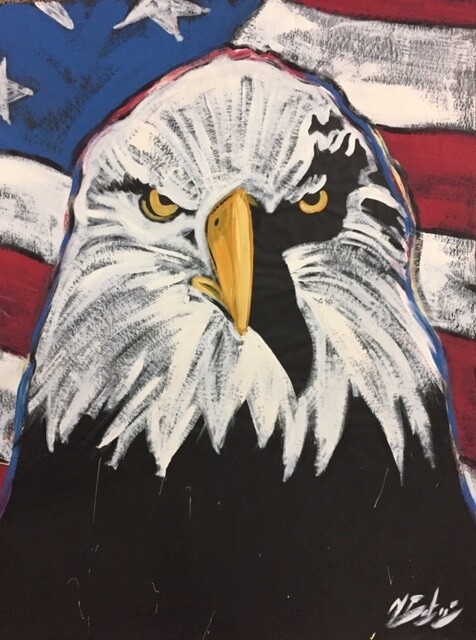 Eagle with flag (Front View) Practice Piece
