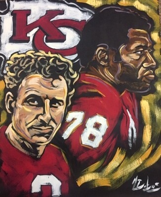 Jan Stenerud and Bobby Bell (Original on Black Paper)