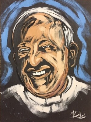 Pope Francis 
(Practice piece on black paper)
