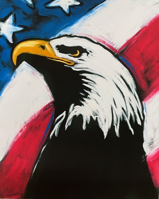 Eagle with Flag Art Print