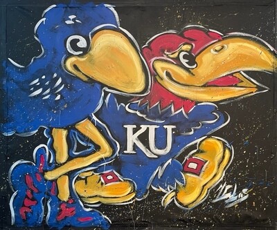 1912 and Current Jayhawks (Original  on CANVAS)